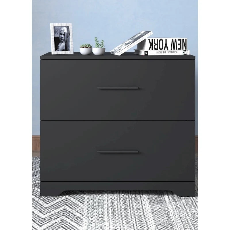2-Drawer Lateral Filing Cabinet with Equal-Height Drawers Recessed Bar Pulls Solid Plinth Base and 50 lb Per Drawer Capacity