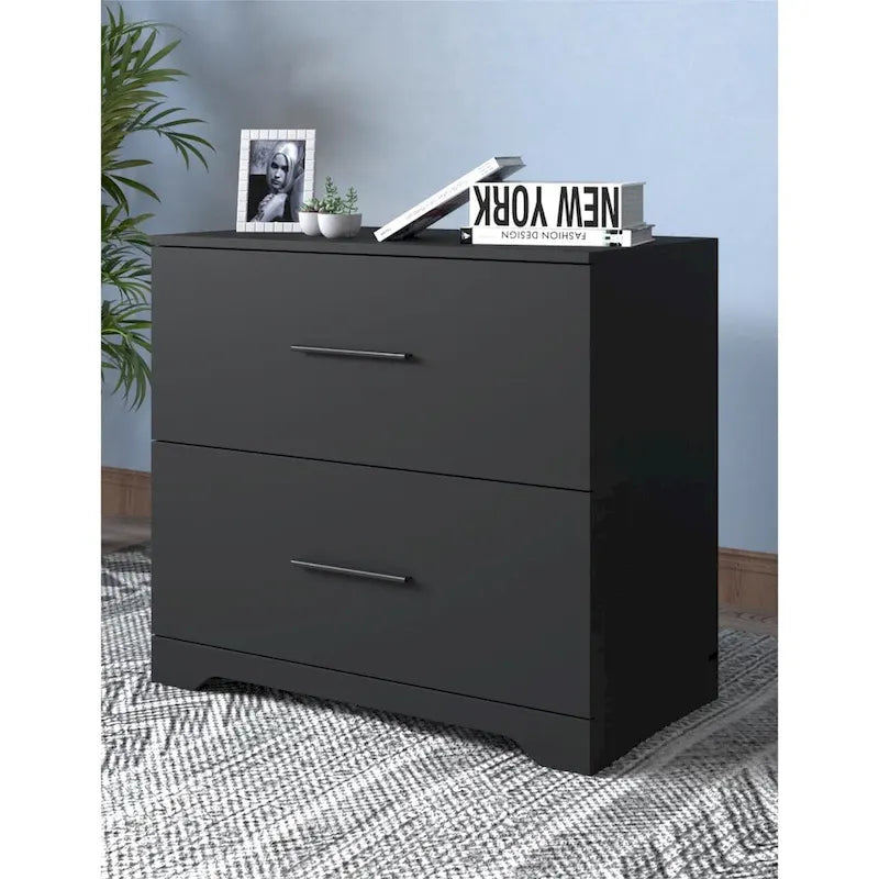 2-Drawer Lateral Filing Cabinet with Equal-Height Drawers Recessed Bar Pulls Solid Plinth Base and 50 lb Per Drawer Capacity
