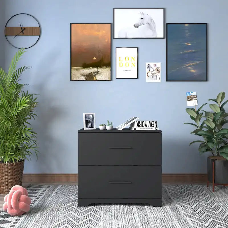 2-Drawer Lateral Filing Cabinet with Equal-Height Drawers Recessed Bar Pulls Solid Plinth Base and 50 lb Per Drawer Capacity