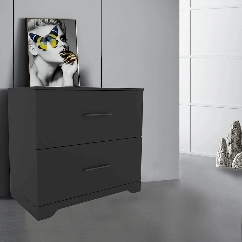 2-Drawer Lateral Filing Cabinet with Equal-Height Drawers Recessed Bar Pulls Solid Plinth Base and 50 lb Per Drawer Capacity