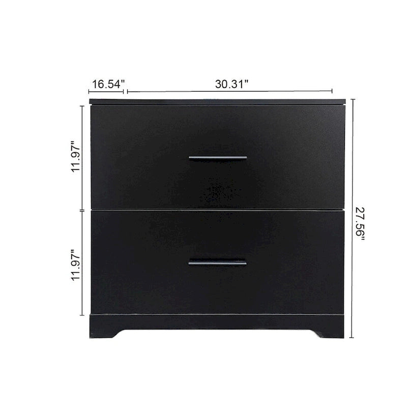 2-Drawer Lateral Filing Cabinet with Equal-Height Drawers Recessed Bar Pulls Solid Plinth Base and 50 lb Per Drawer Capacity