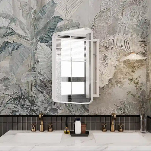 16x24 Inch Metal Frame Bathroom Medicine Cabinet with Mirror and 2 Adjustable Tempered Glass Shelves