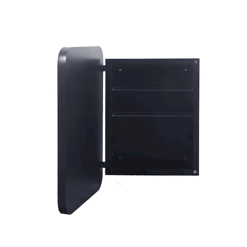 16x24 Inch Metal Frame Bathroom Medicine Cabinet with Mirror and 2 Adjustable Tempered Glass Shelves
