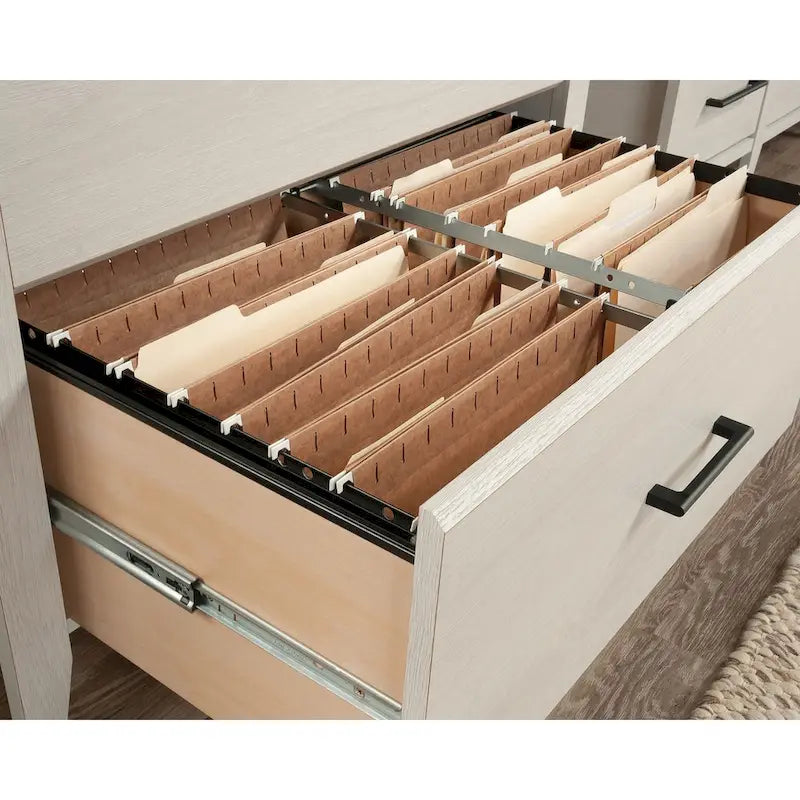 2-Drawer Lateral Wood File Cabinet with Full Extension Slides
