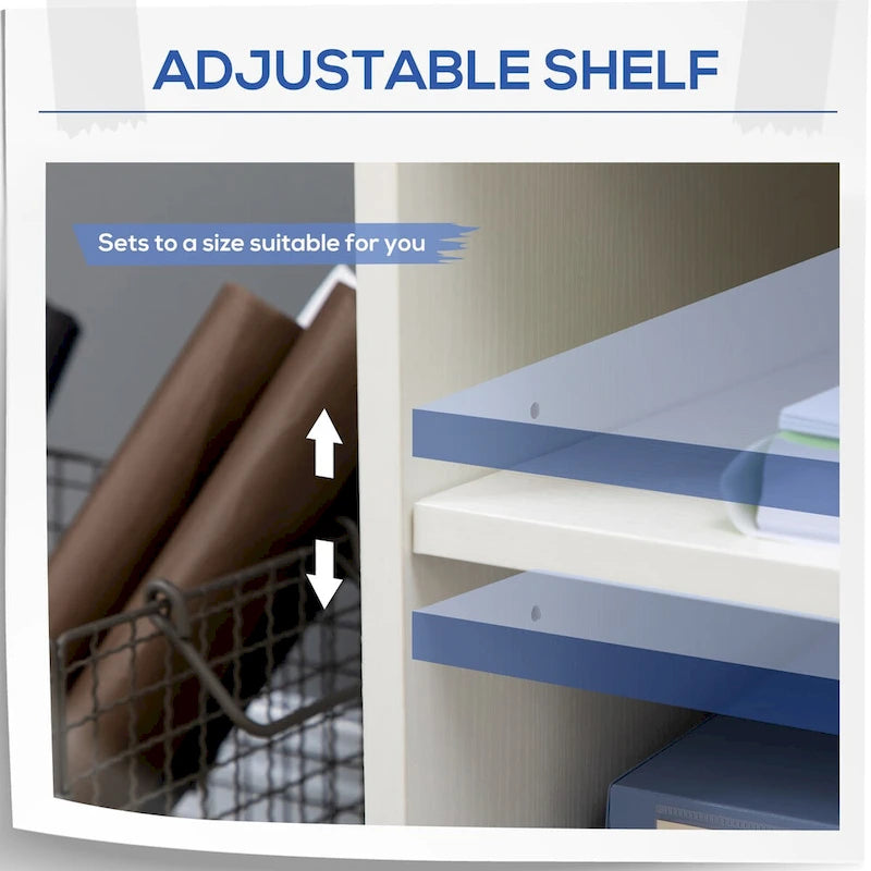 Mobile Printer Stand with Drawer Adjustable Shelf and Rolling Casters