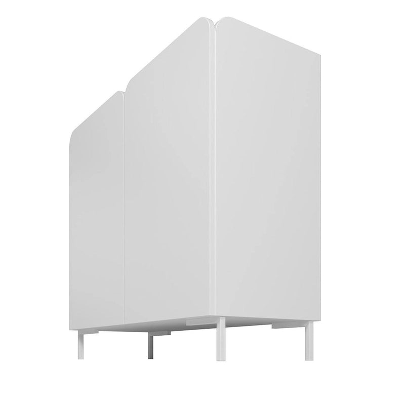 Akzentschrank im Mid-Century-Modern-Stil mit 2 Türen, abgerundeten Türen mit Soft-Close-Funktion, 4 festen Einlegeböden und Metallbeinen