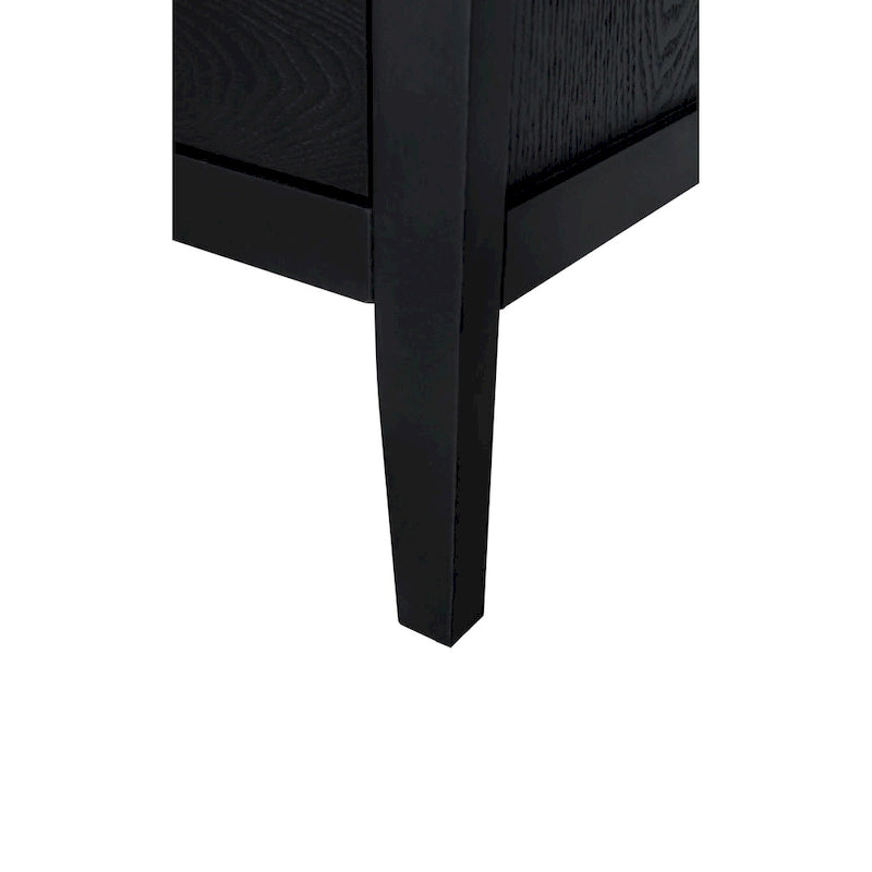 3-Drawer Accent Cabinet with Circular Hollow-Carved Medallion Panel Gold Bar Pulls and Manchurian Ash Veneer
