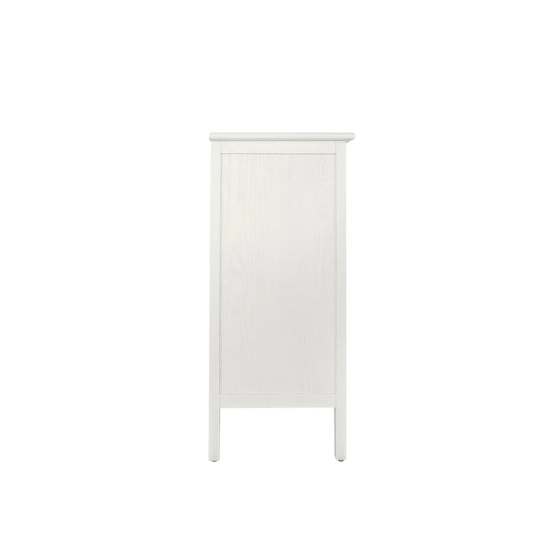 3-Drawer Accent Cabinet with Circular Hollow-Carved Medallion Panel Gold Bar Pulls and Manchurian Ash Veneer