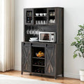 Weinbar-Schrank im Landhausstil mit Schiebetür in Scheunenoptik, Weinregal und Glashalter