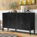 152,4 cm Sideboard-Buffetschrank mit 4 Türen, 4 verstellbaren Einlegeböden und Metallgriffen