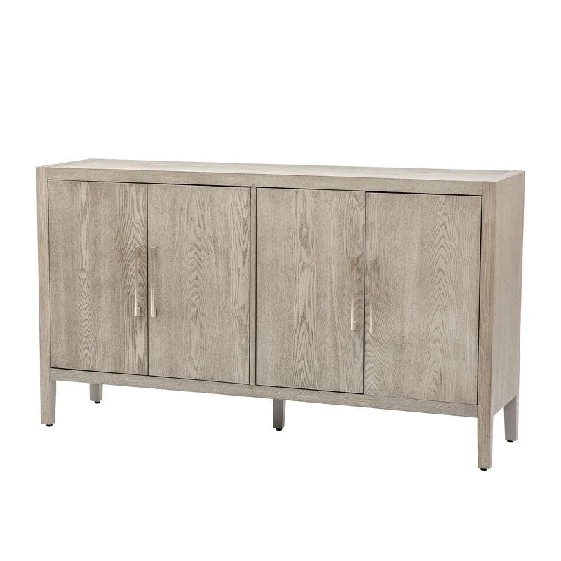 152,4 cm Sideboard-Buffetschrank mit 4 Türen, 4 verstellbaren Einlegeböden und Metallgriffen