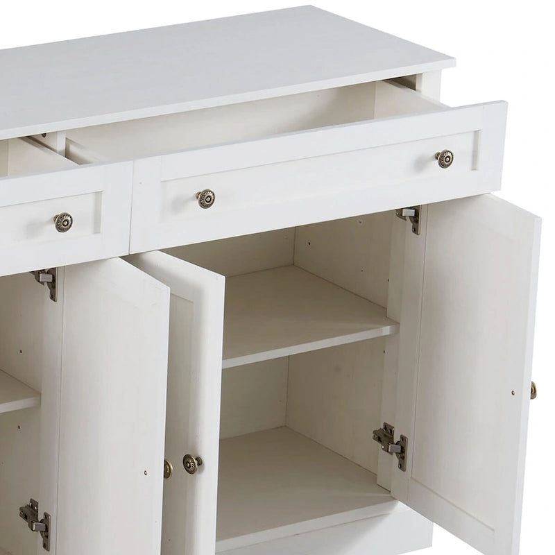 147,32 cm Sideboard-Buffetschrank mit 2 Schubladen, 4 Schranktüren und verstellbaren Einlegeböden