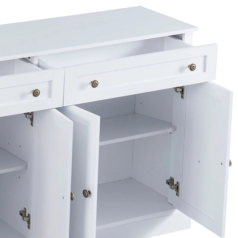 147,32 cm Sideboard-Buffetschrank mit 2 Schubladen, 4 Schranktüren und verstellbaren Einlegeböden