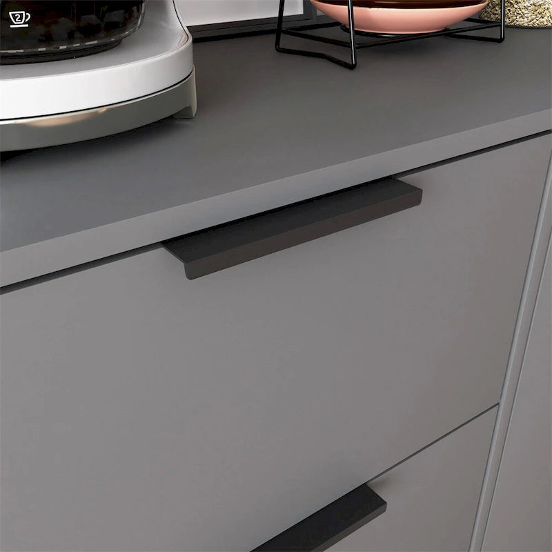 Sideboard Buffet Cabinet with 3 Drawers Adjustable Shelf Single Door and Solid Wood Legs